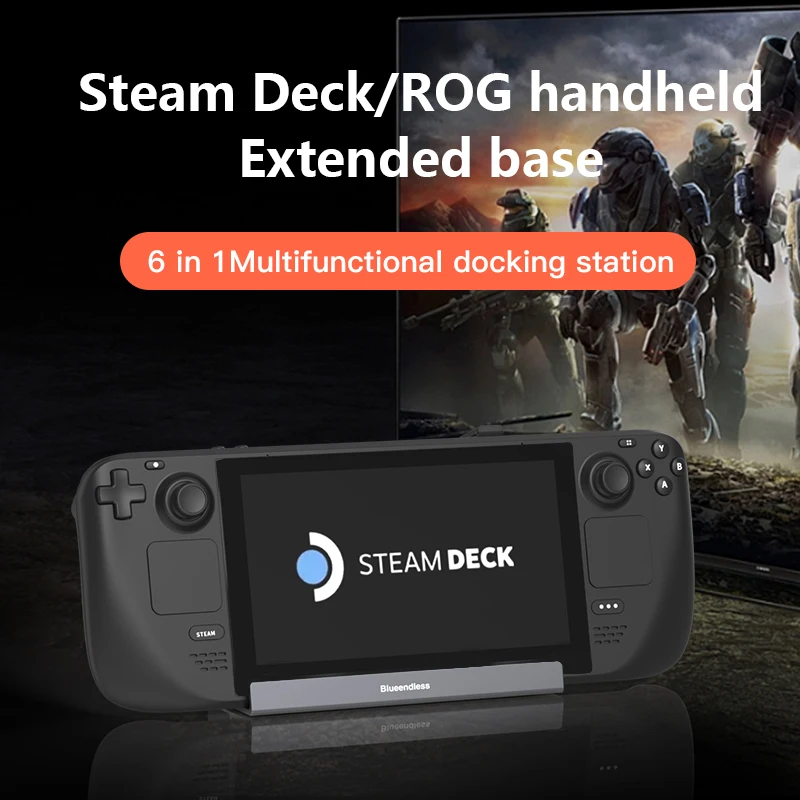 6-in-1 USB ハブ ドッキング ステーション HDMI (4K60HZ) 1000Mbps RJ45 3*5Gbps USB3.0 ROG/Steam デッキ用