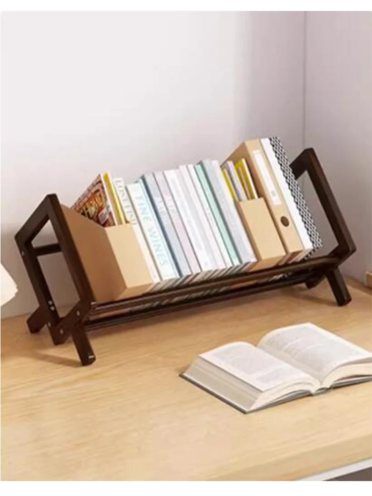 small shelves office magazine holder book racks organizer furniture bamboo wood shelf stand on the desk original brown white