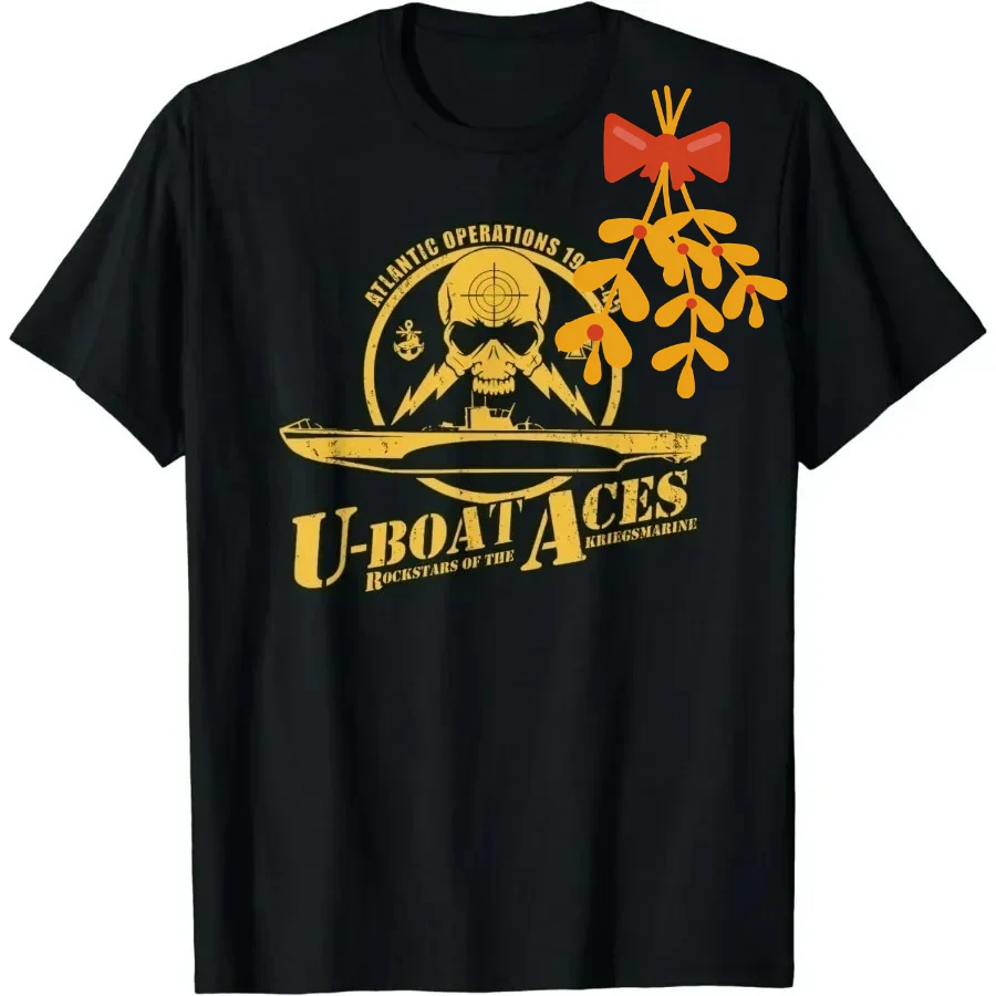 Atlantic Operations German Naval U-boat Aces T-Shirt 100% Cotton O-Neck Summer Short Sleeve Casual Mens T-shirt Size S-3XL