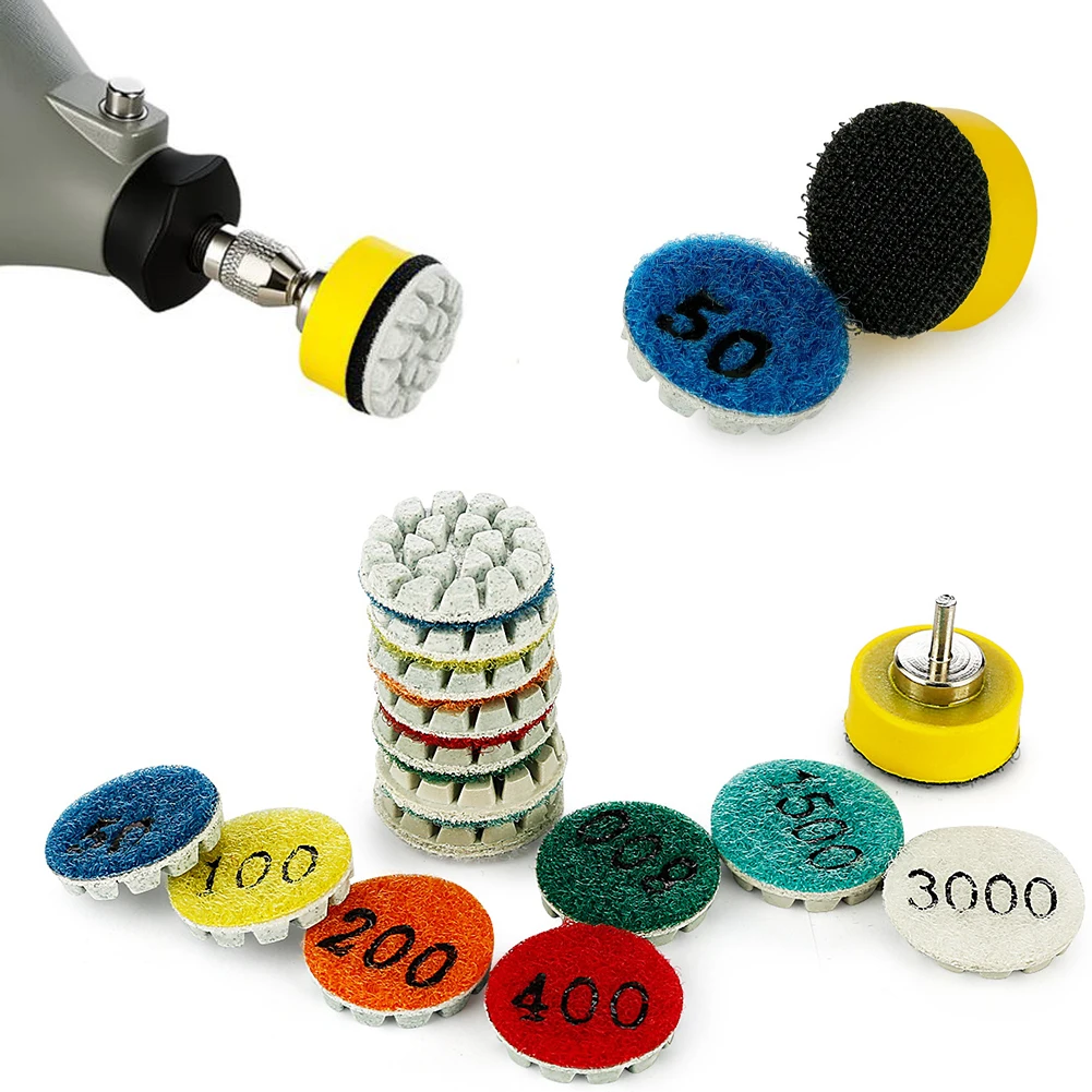 1set Grinding Disc With Backing Pad Wet Dry Buffer Grinding Disc For Marble Granite Concrete Polishing Pad Accessories