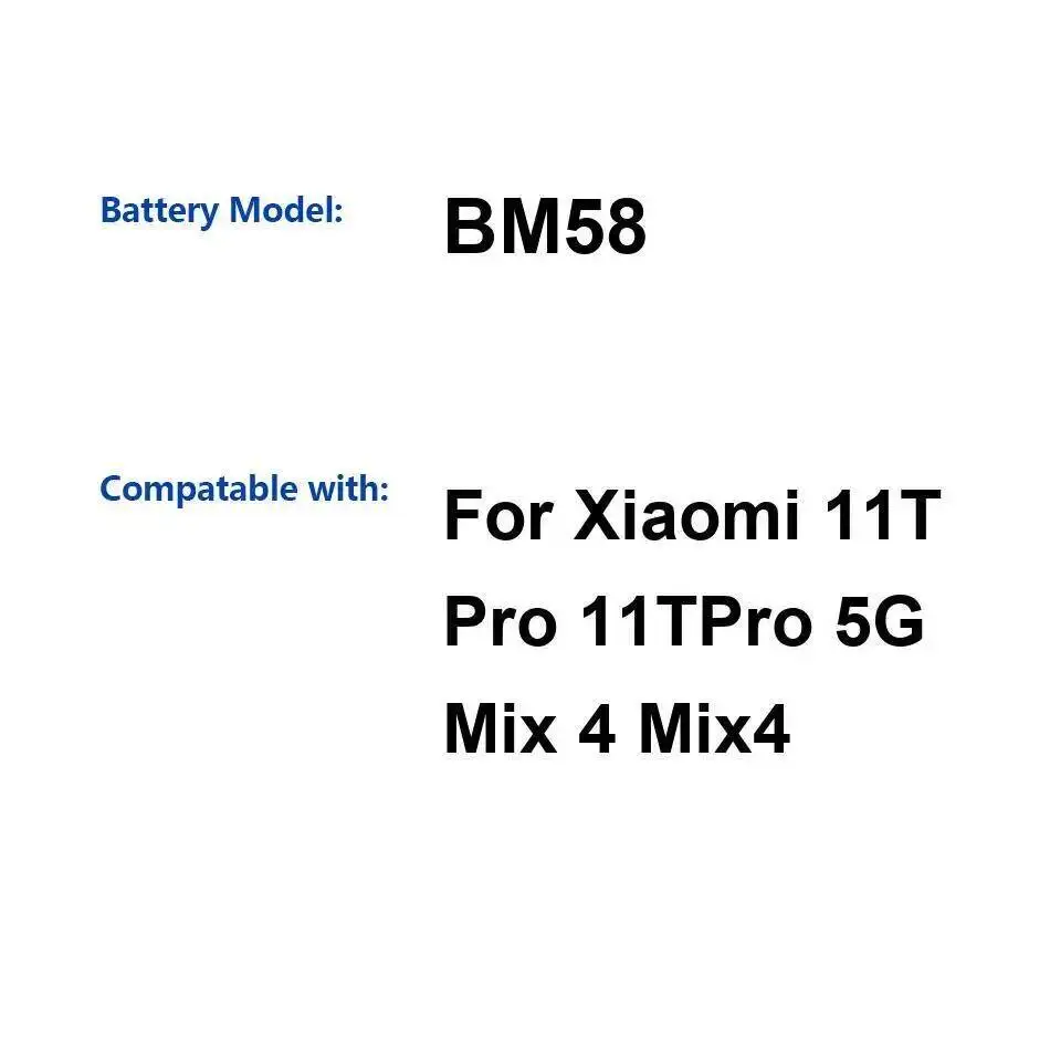 

2500 мАч для Xiaomi 11T Pro 5G Mix 4, аккумулятор для мобильного телефона, надежное питание BM58