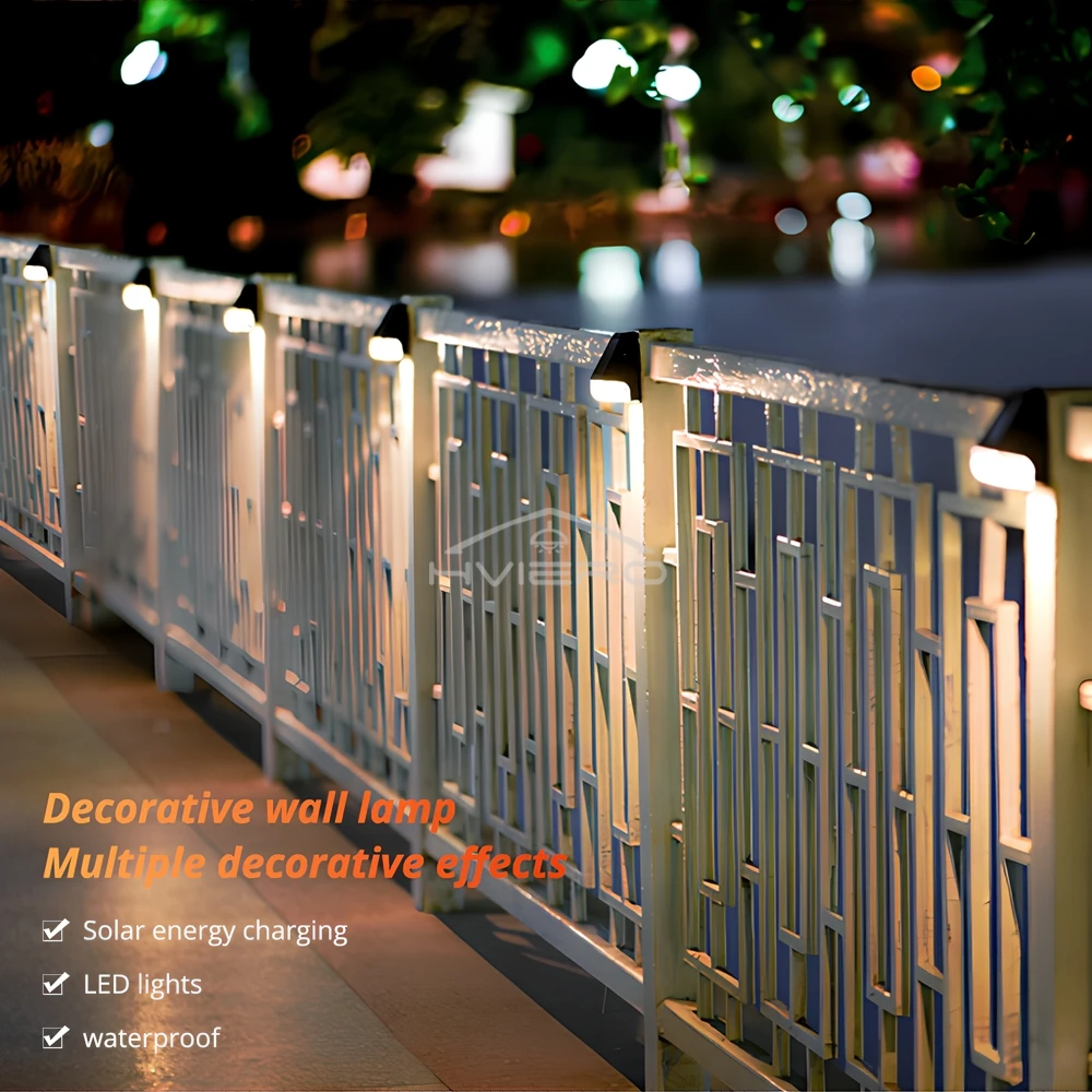 Home LED Solar Wall Lamp Road Light Induction Outdoor IP65 Rainproof Courtyard Garden Decoration Staircase Night Lighting Bright