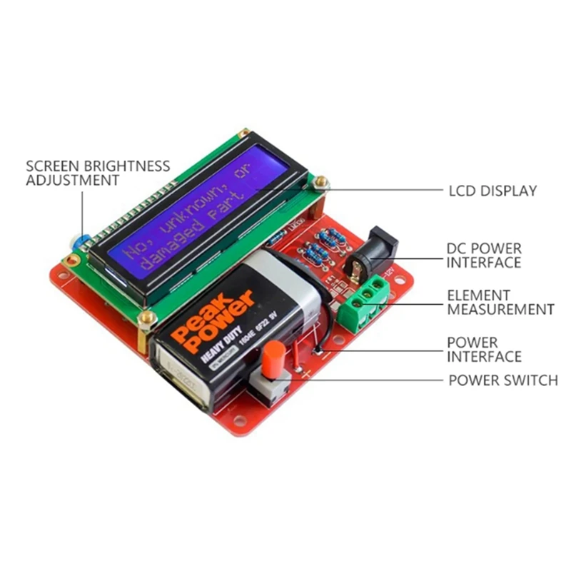 GO-M8 Transistor Tester Multimeter Widerstand Kapazität Triode Induktivität Meter DIY Schweißen Montage Kit