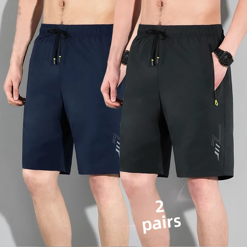 

Мужские летние шорты из ледяного шелка: охлаждающие, дышащие, для фитнеса и спорта, свободного кроя, тонкие, для работы и активного отдыха, повседневные