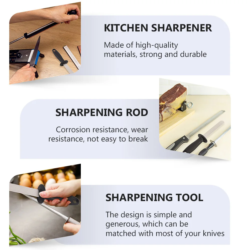 

1pc Sharpening Rod Kitchen Knife Sharpener Corrosion Resistant Wear Resistant Hanging Hole Design Honing Tool For Home