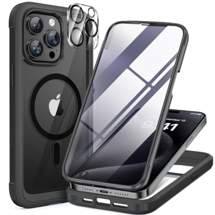 

Magnetic for iPhone 15 Pro Max Case 6.7'' [Compatible with Magsafe] Full-Body Drop Proof Bumper Phone Case for iPhone 15 Pro Ma