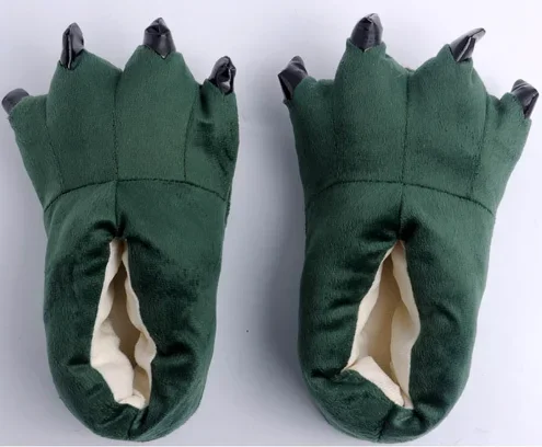Winter Zachte Warme Monster Dinosaurus Poot Grappige Slippers Vrouwen Kinderen Ouder-kind Thuis lipper Schoenen Katoen