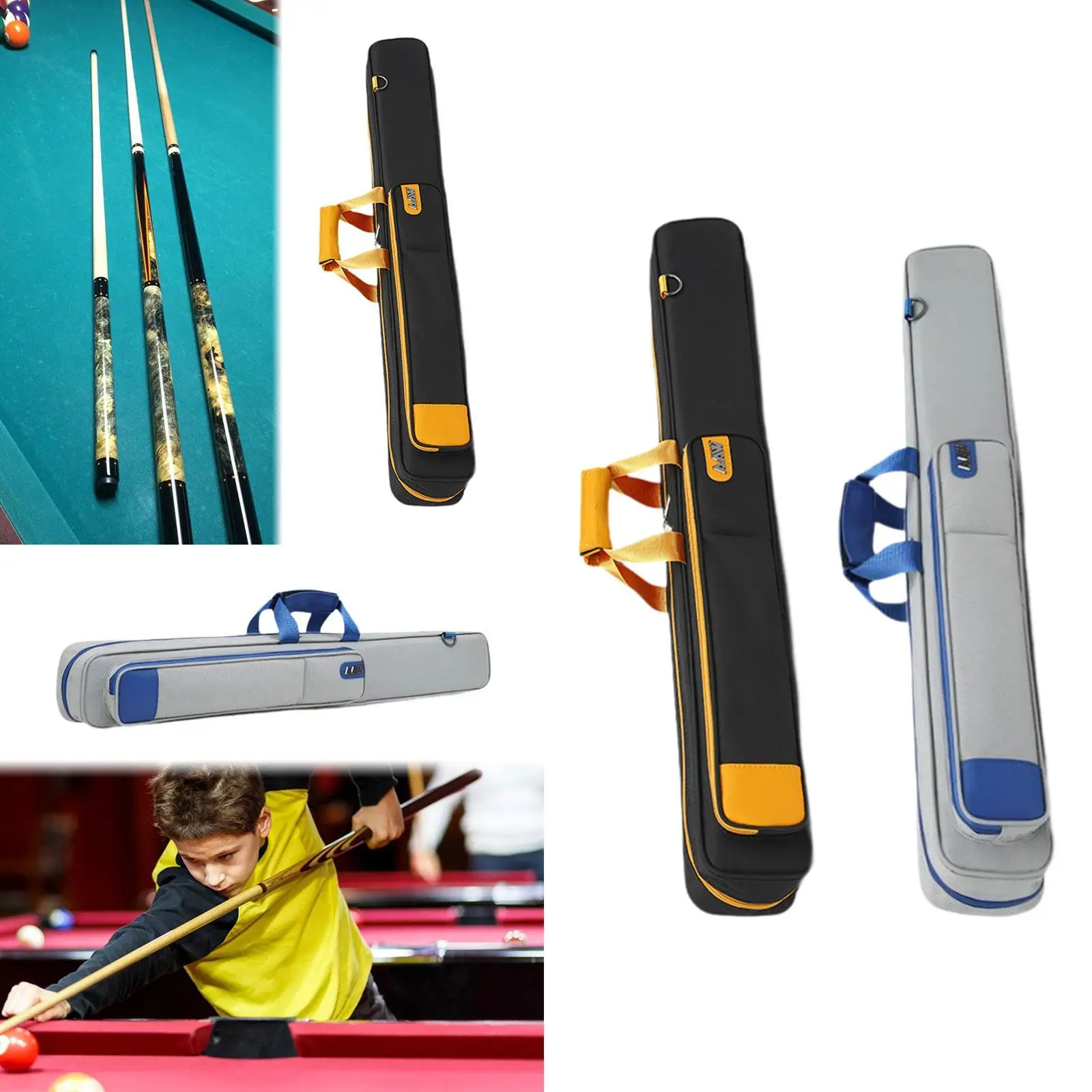 Pool Cue Case Pool Stick Carrying Case Portable 1/2 Cue Case Wear Resistant 3x3 Billiard Cue Bag Billiard Stick Carrying Case