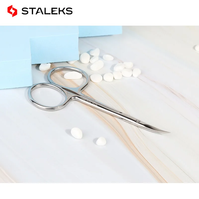 STALEKS – ciseaux à sourcils et à bouche courbe de haute qualité, coupe-poils, exfoliants, outils de soins des ongles, SE-50-3