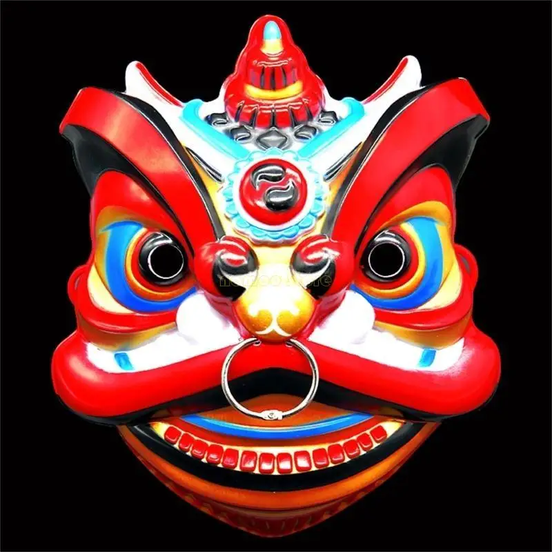 31BF Lion Dance Mask Chinese Lion Dance Costume Mask For Women Men Cosplay Party Photography Halloween Decoration Mask