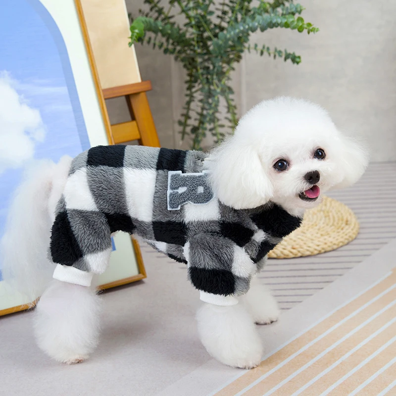 Fleece Dog Jumpsuit Winter Warm Dog Coat for Small Medium Dogs Cats Fashion Puppy Jacket French Bulldog Chihuahua Yorkies Outfit