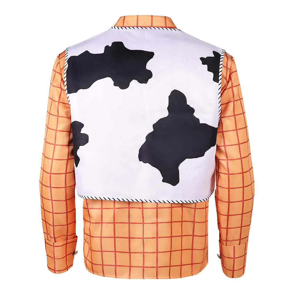 Woody Cosplay Costume Adult Men Long Sleeve Shirts Hat Cap Scraf Disguise Roleplay Fantasia Outfit Halloween Carnival Party Suit view 4
