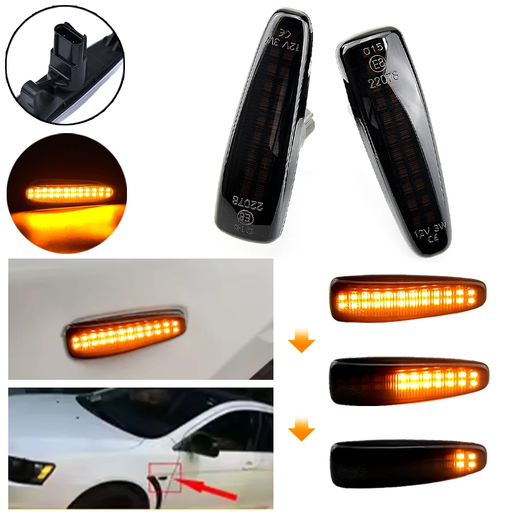 ديناميكية LED الجانب ماركر مصباح بدوره إشارة الوامض أضواء لميتسوبيشي أوتلاندر سبورت/RVR/ASX 2011 2012 نموذج ما قبل تجميل #2