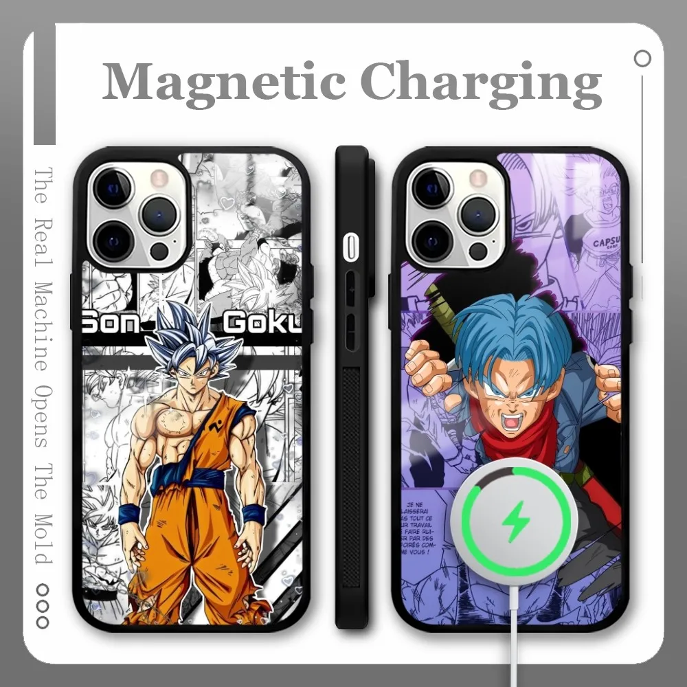 

D-Dragon-B-BallS V-Vegeta G-Goku Phone Case For iPhone 16 15 14 13 12 Pro Max Plus Mini Magnetic Magsafe Wireless Charging Cover