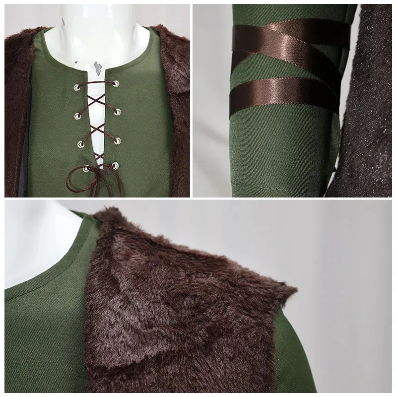 Movie Hiccup Costume wig Green T Shirt Pant Brown Vest Set Halloween adult cartoon dragon Training cosplaya;3,v'5.t;8,
