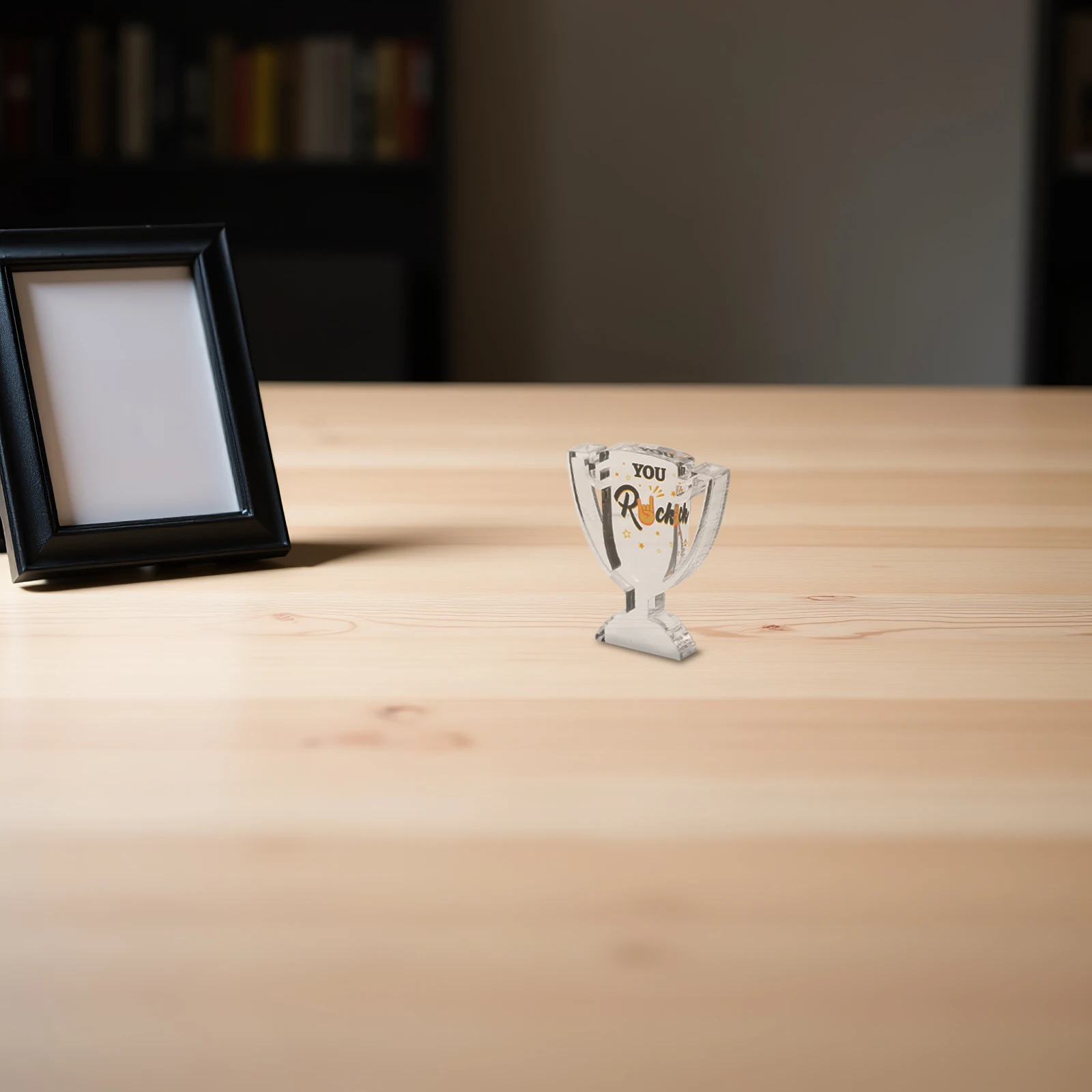 

6pcs Acrylic Awards Trophies Mini Employee Appreciation Thank You Plaque Lightweight Durable Clear Desktop Decor Office