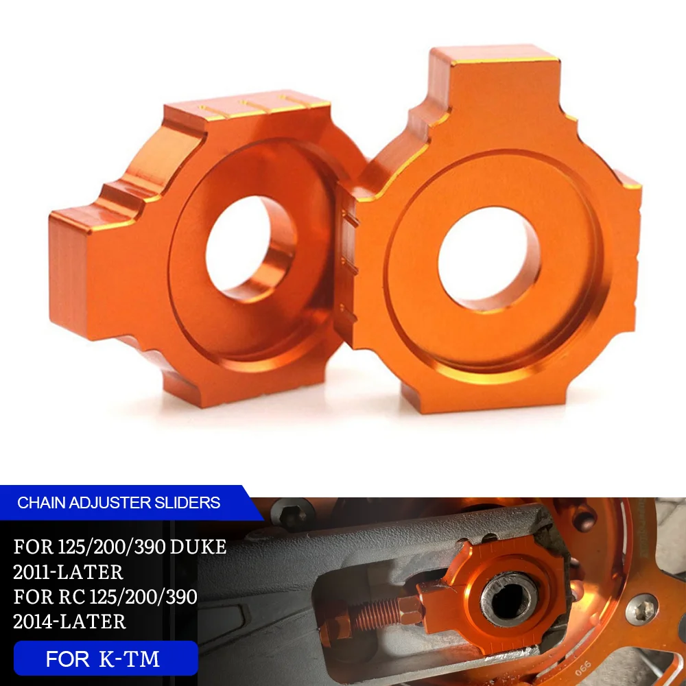 

Motorcycle Chain Adjuster Rear Regulator Sliders Blocks For K-TM Duke RC 125 200 390 RC125 RC200 RC390 Duke125 Duke200 Duke390