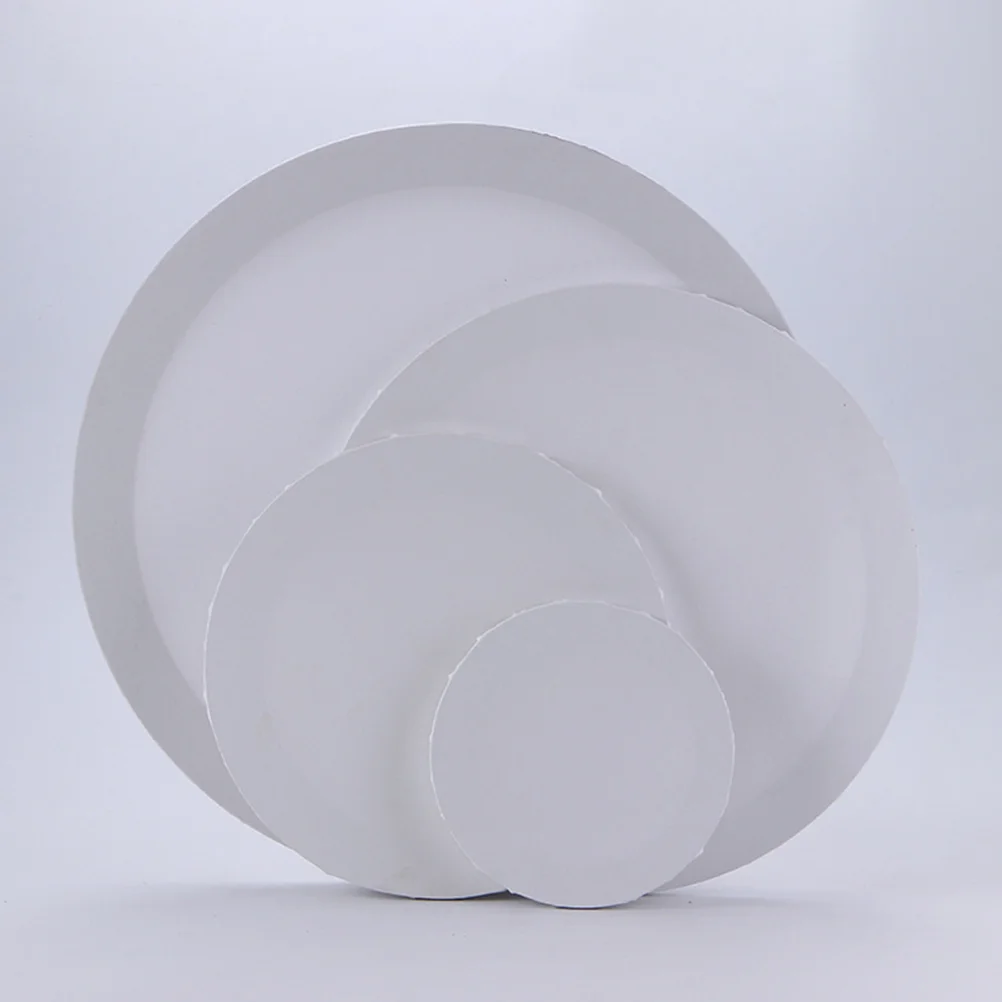 30 Cm White Paint Round Oil Painting Frame Canvas Wood Artist Stretched Tabulation