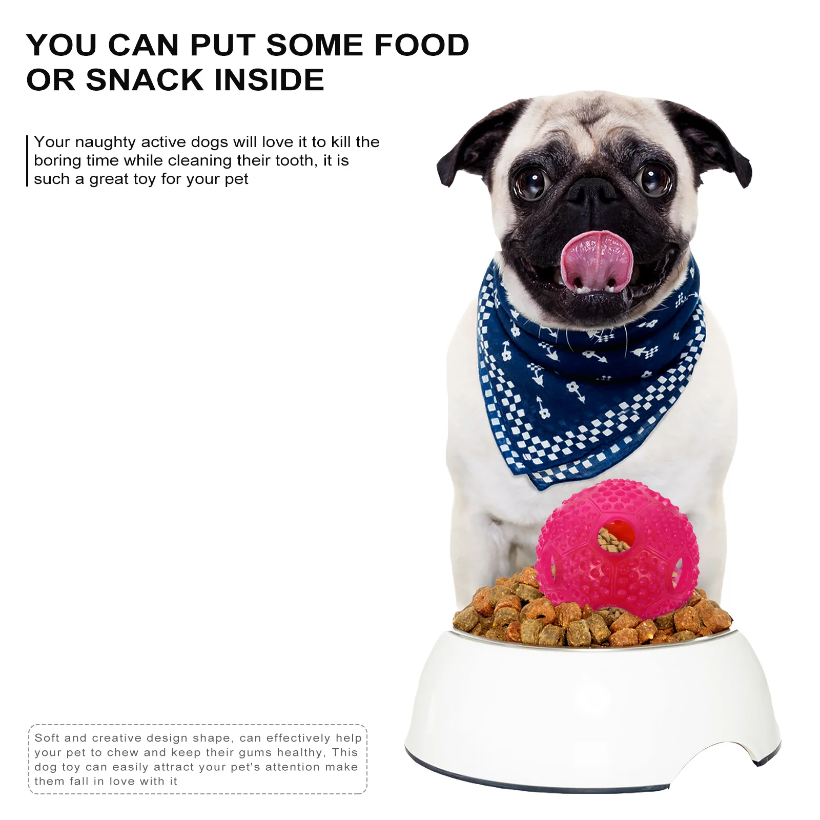 

Premium Rubber Dog Chew Treat Pet Slow Feed Interactive Plaything Bite Resistant Safe Non Abrasive for Grinding Feeding