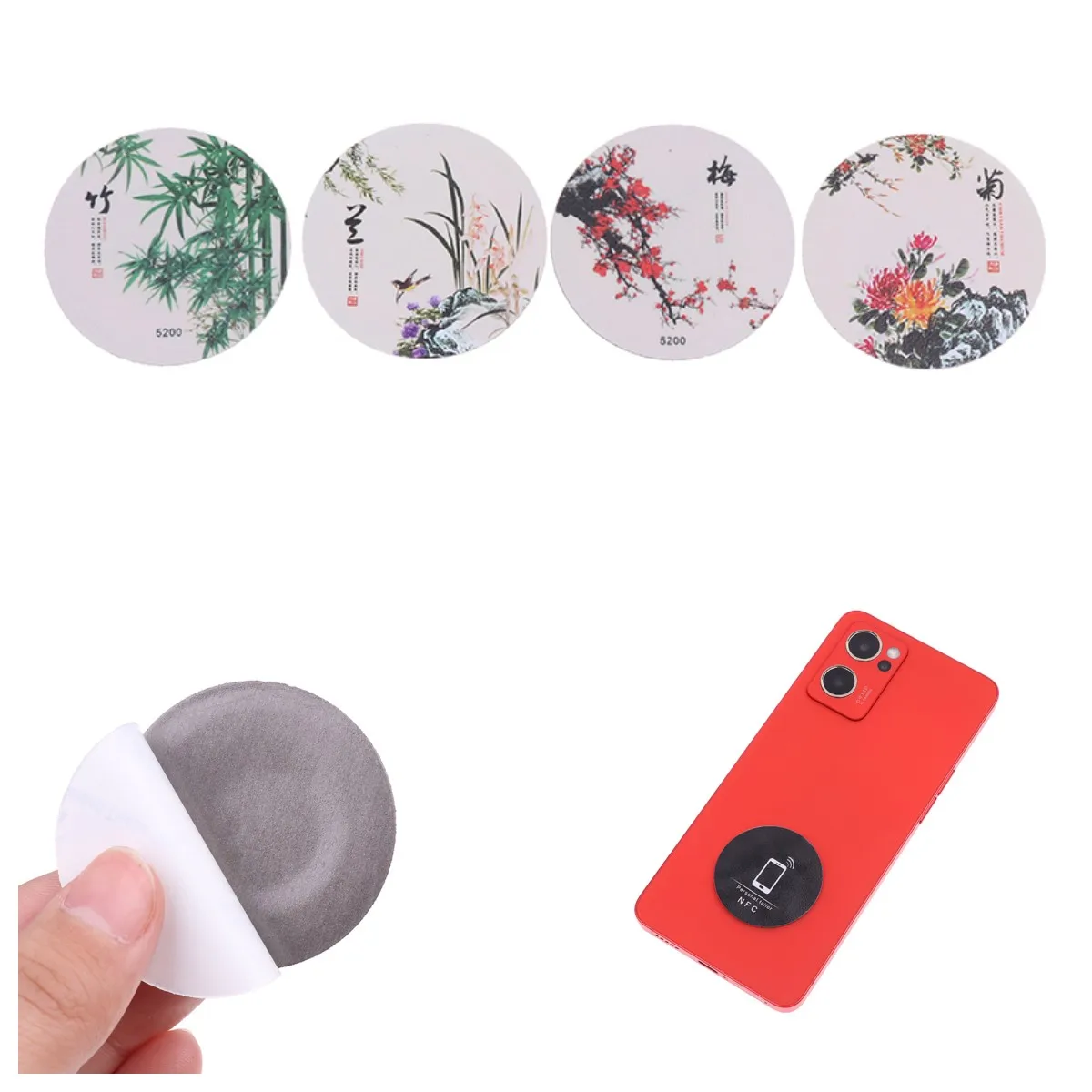 1pcs RFID 125Khz T5577 Anti-Interference Mobile Phone Sticker Writable EM4305 Cartoon Tags Stickers Proximity Label