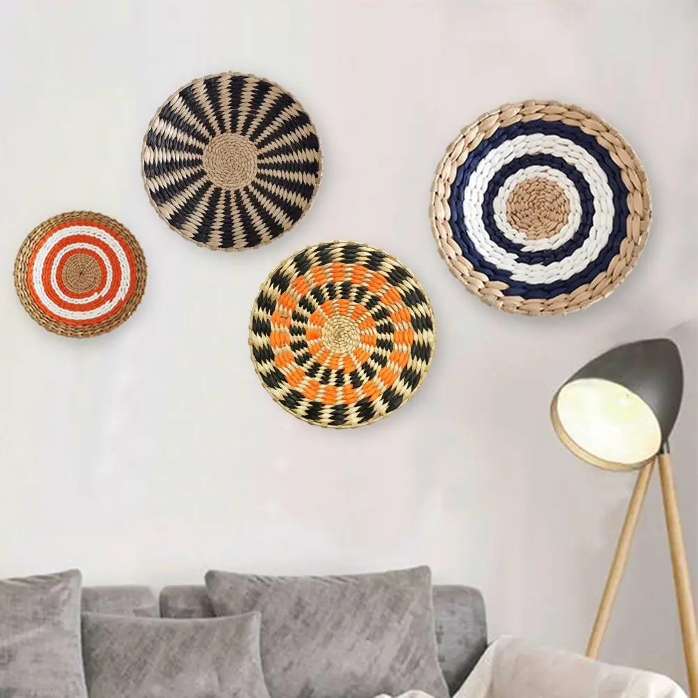 Nordic Straw Hanging Ornament Wall Decoration Rattan Grass Weaving For Home Decor Livingroom Bedroom Handmade Straw Wall Hanging