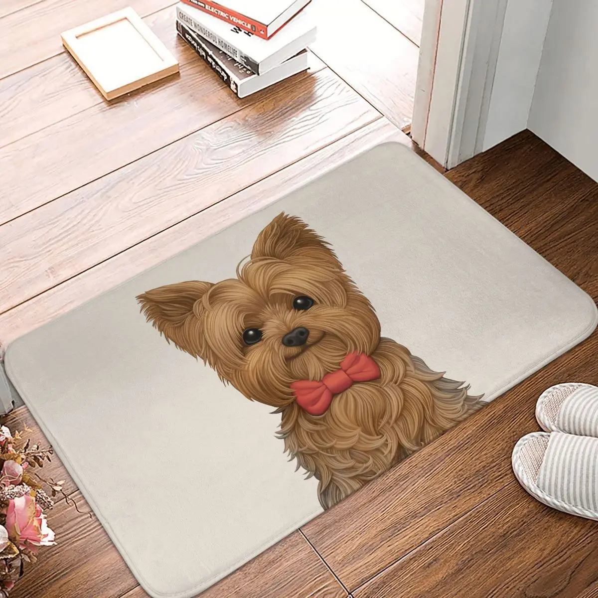 

Cute Mini Yorkshire Terrier Doormat Rug carpet Mat Footpad Bath mat Non-slip toilet Balcony Parlor durable Washable