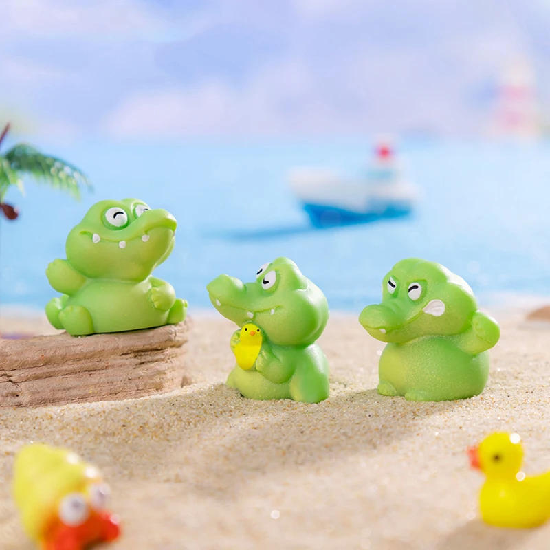 Cartoon Cute Crocodile Small Statue Cartoon Microlandscape Figurines Ornaments Funny Creative Miniatures Home Decoration Gifts - view 3