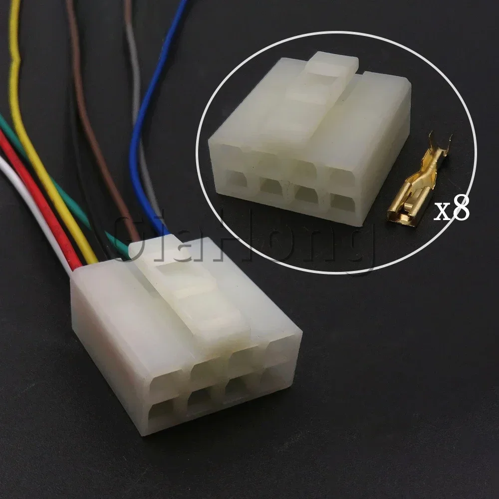 1 Set 8 Ways AC Assembly Auto Accessories Car Electrical Plug Automobile Connectors Unsealed Wiring Terminal Socket