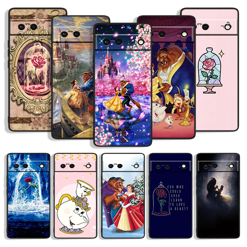 

Beauty and the Beast Shockproof Cover for Google Pixel 7 6a 6 5a 5 4 4A XL 5G Black Phone Case Soft Fundas Coque