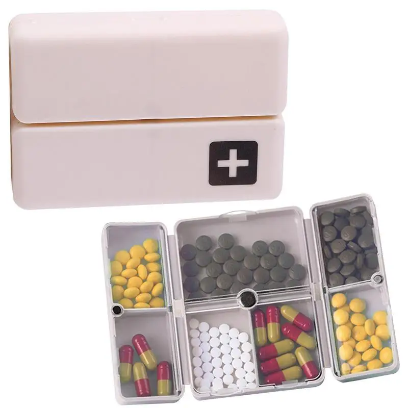 Travel Pill Organizer Collapsible Medication Box 7 Day Pill Organizer Magnetic Pill Case For Purse Pocket Pill Box Organizer