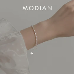 Modian Vintage Pattern Simple Bracelet 100% Real 925 Sterling Silver Charm Female Bracelets For Women Fine Jewelry Pulseira
