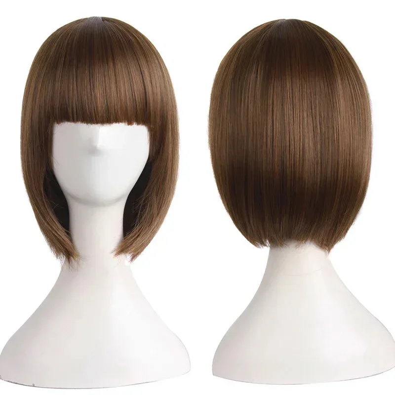 TEK KEN 6 안나 윌리엄스 합성 가발, 코스프레 의상 가발, 모자, 짧은 갈색 머리