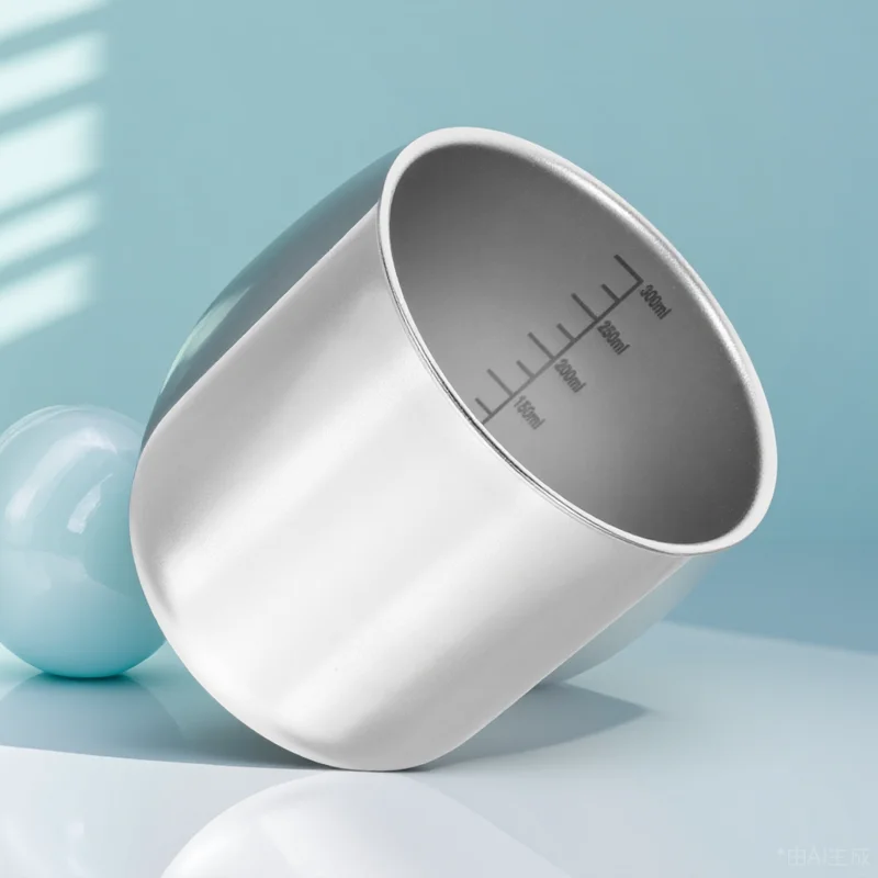 

Steel Rice Cup With Scale Large Capacity Kitchen Tool Food-Safe Reusable Household Stainless Holder Scaled Cup Rice Container