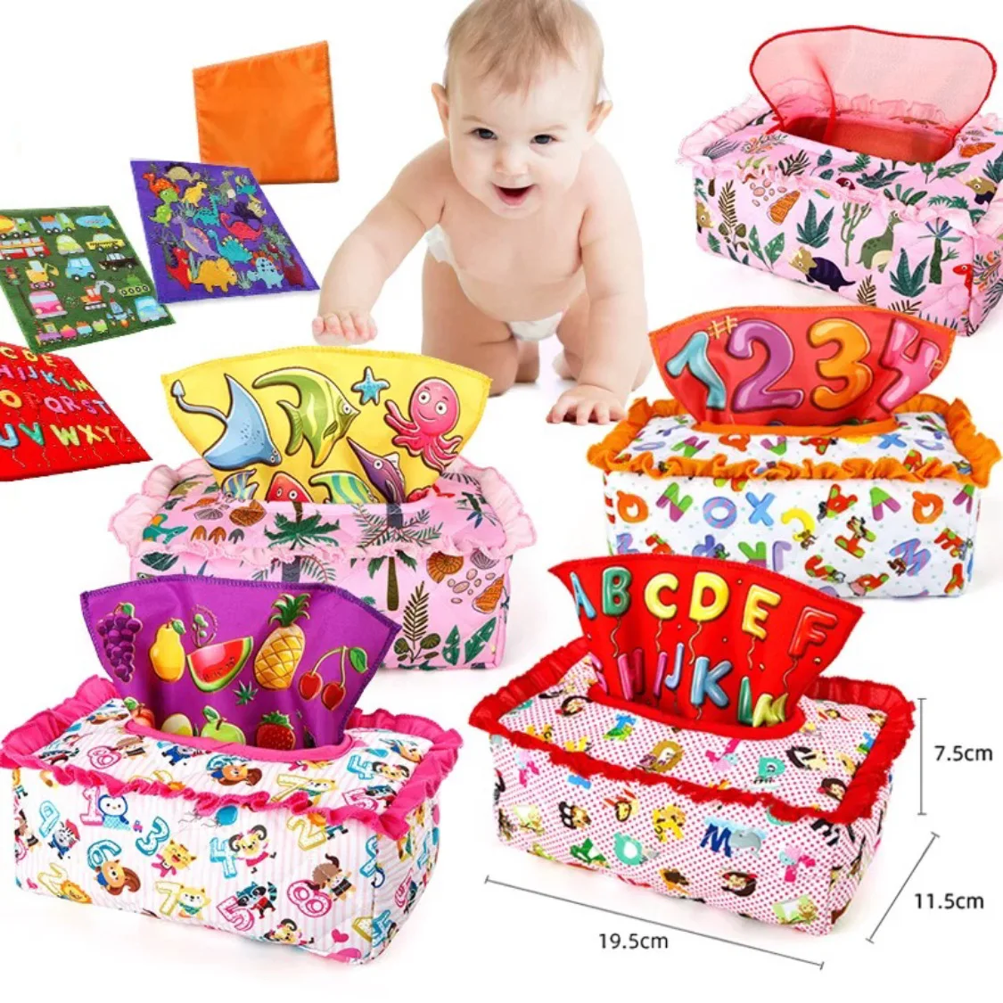 Baby Vroeg Leren Doek Zintuiglijk Speelgoed Zachte Tissu Box Vinger Oefening Educatief Montessori Speelgoed voor kinderen