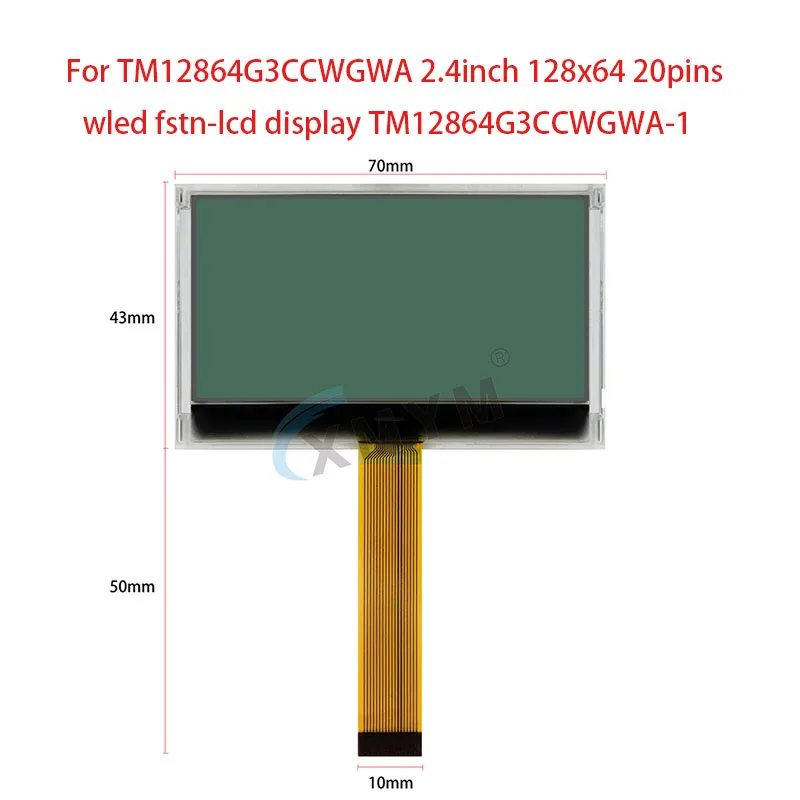 Per muslimate 2.4 pollici 128x64 20pin wled fstn-display lcd TM12864G3CCWGWA-1