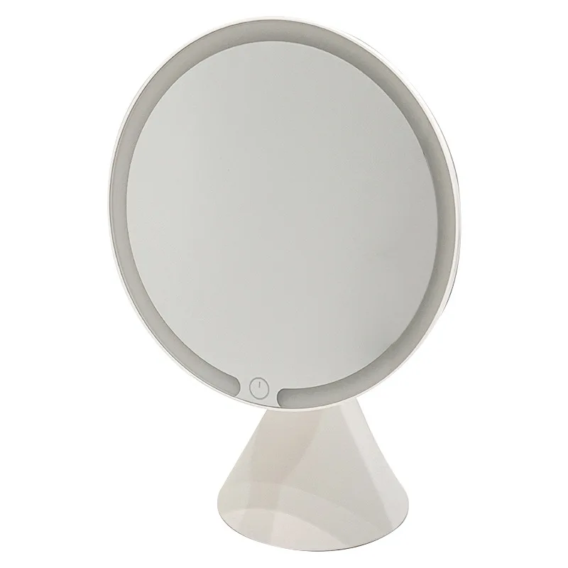 LEDメイクアップインテリジェント調整可能三色照明バニティデスクトップ円形スマートビューティーミラー（寝室用）