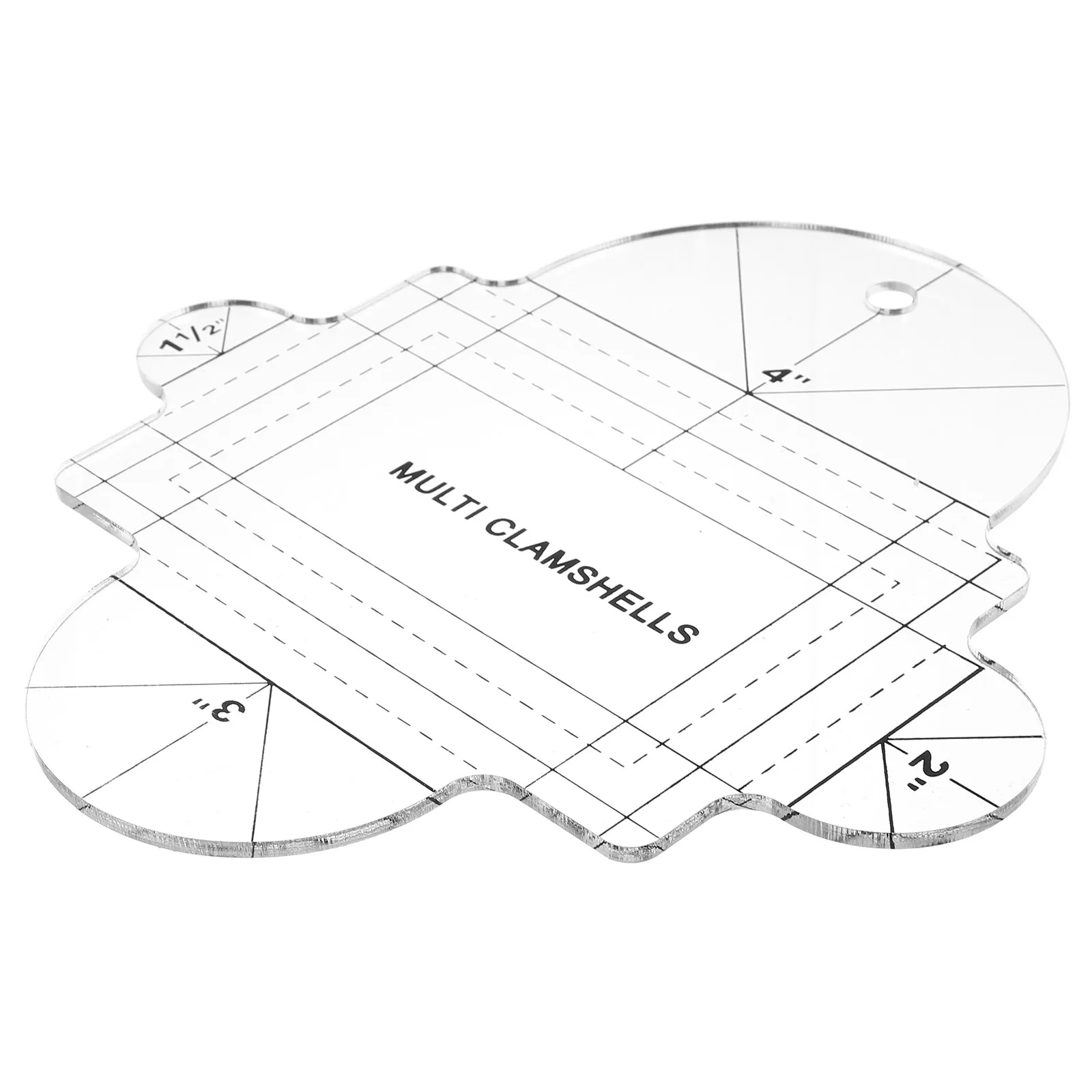 

Clamshell Acrylic Quilting Ruler Non Skid Sewing Template for Patchwork Quilt Fabric Craft Precision Cutting Measuring Tool