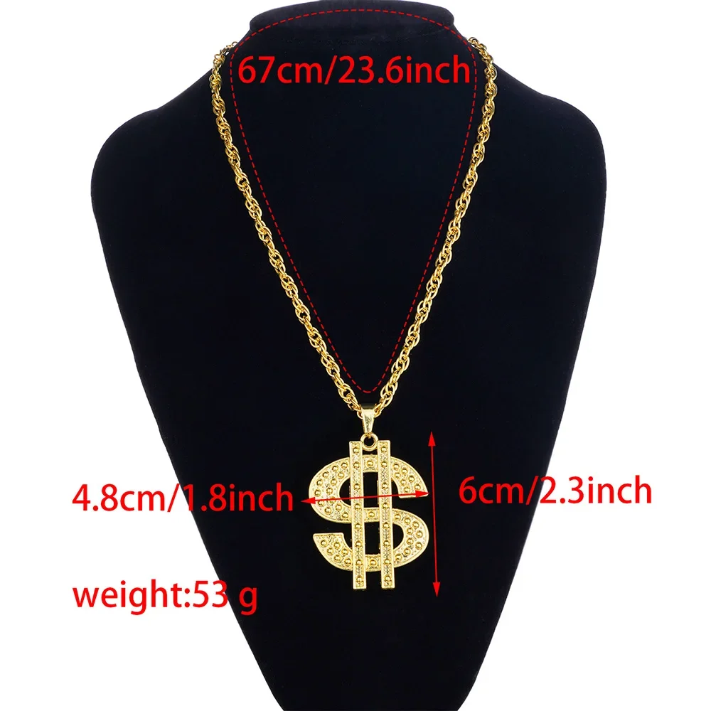 Mode 18K Gouden Vergulde Hiphop Rock Ketting Roestvrij Staal Us Dollar Geldbord Hanger Heren Vrouwen Sieraden Cadeau