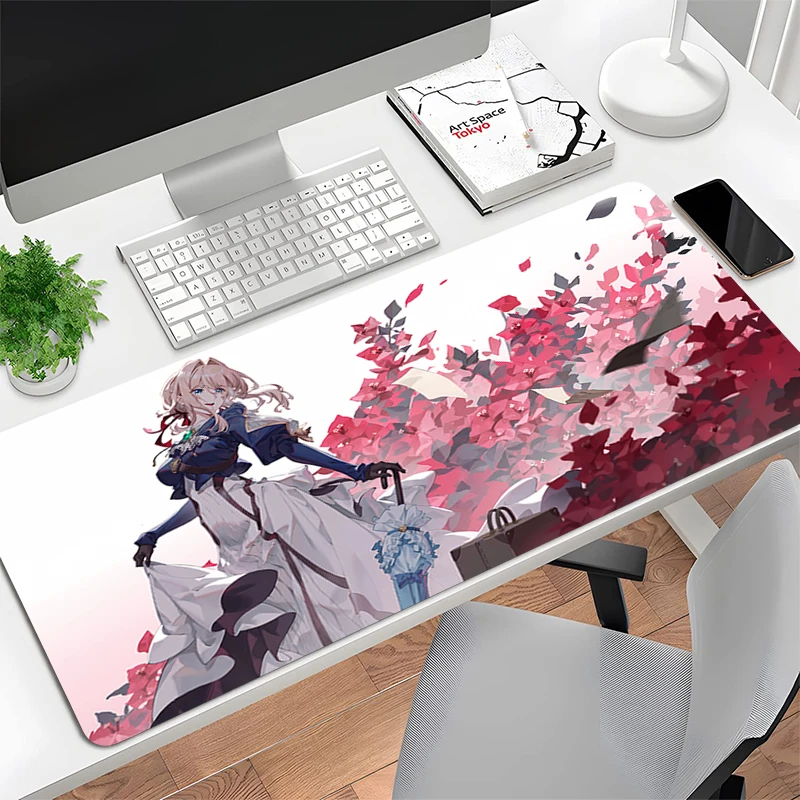 Mouse Pad Gaming Laptops Keyboard Mat Deskmat Pc Accessories Desk Protector Gamer carpet Anime Violet Evergarden computer carpet