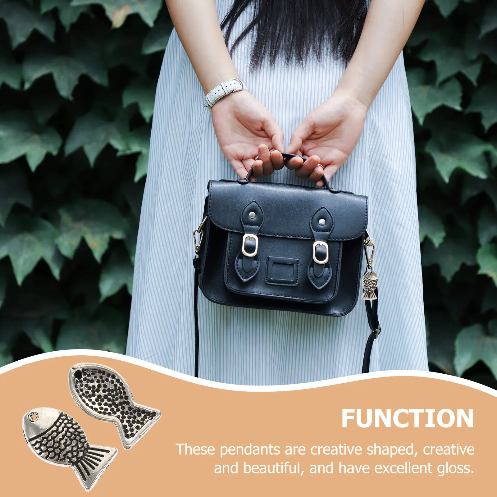 

50Pcs DIY Carp Pendants Alloy Bag Pendant Keychain Charm Craft Making Accessories Vintage Style DIY Carp Pendants