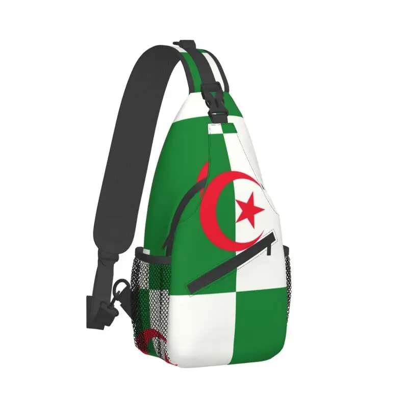 Algeria Flag Sling Chest Bag Customized Shoulder Crossbody Backpack for Men Traveling Daypack
