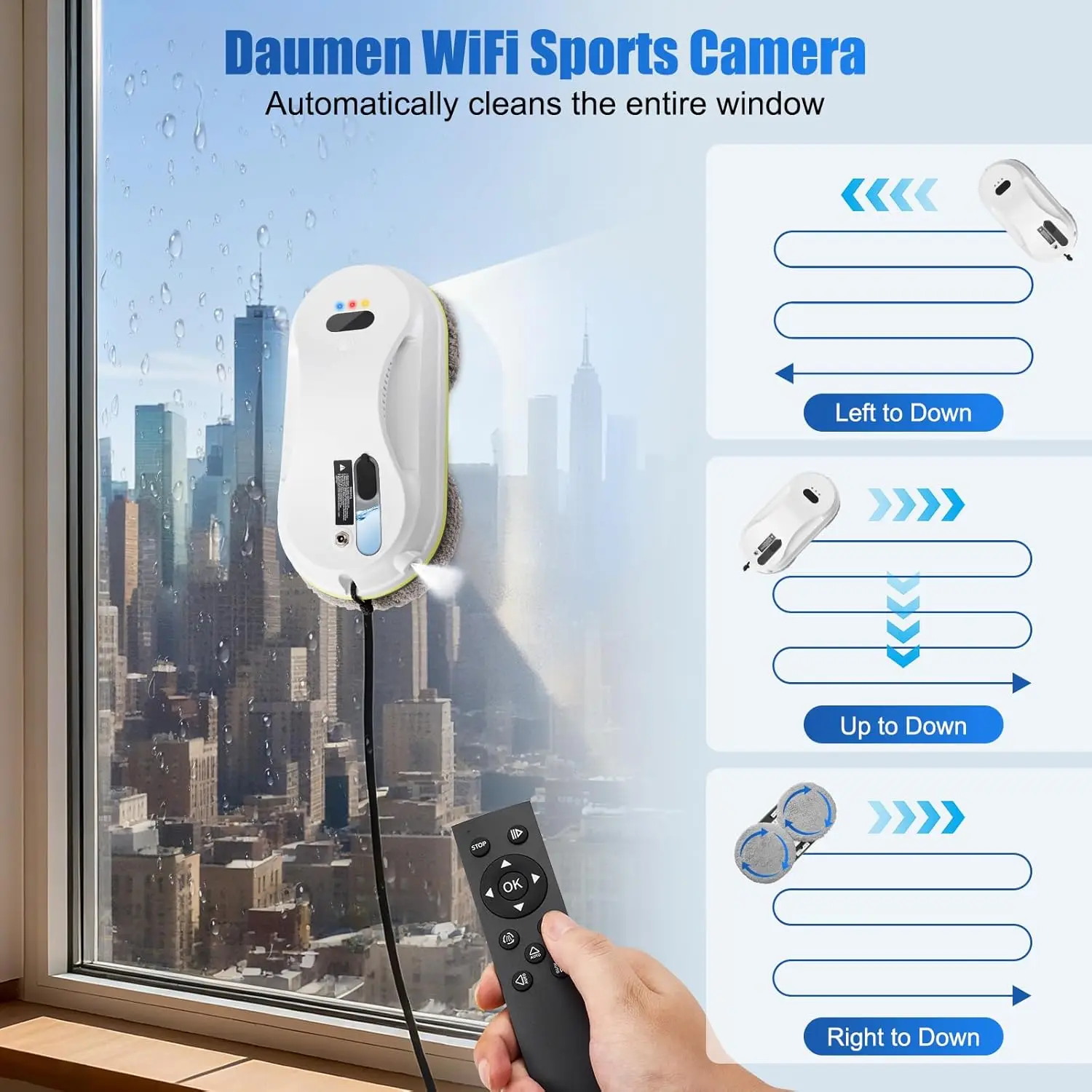 2026 New Upgrade 5600Pa Intelligent Window Cleaning Robot,Edge Detection,Glass Cleaners for High-Rise Windows Ceiling