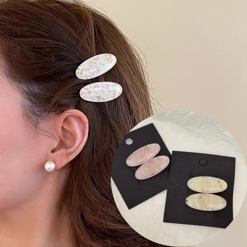 

4.5cm New Fashion Hairclips Women Oval Acetate Bangs Duckbill Clip Girls Hair Clip Girl Headdress Barrettes Hair Accessories