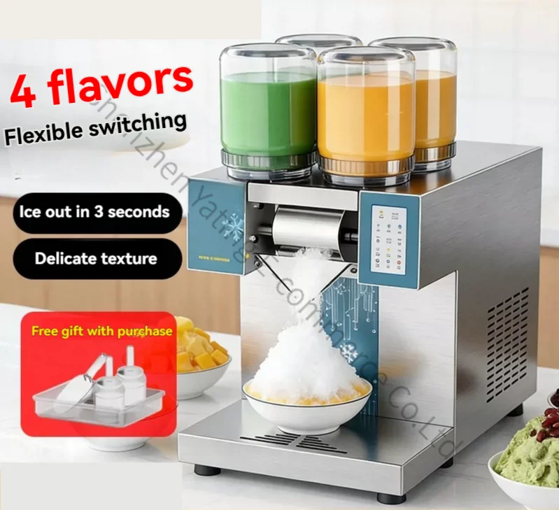 Automatic Slush Machine Small Ice Shaver Internet Celebrity Sweet Flake Smoothie Cotton Ice Commercial
