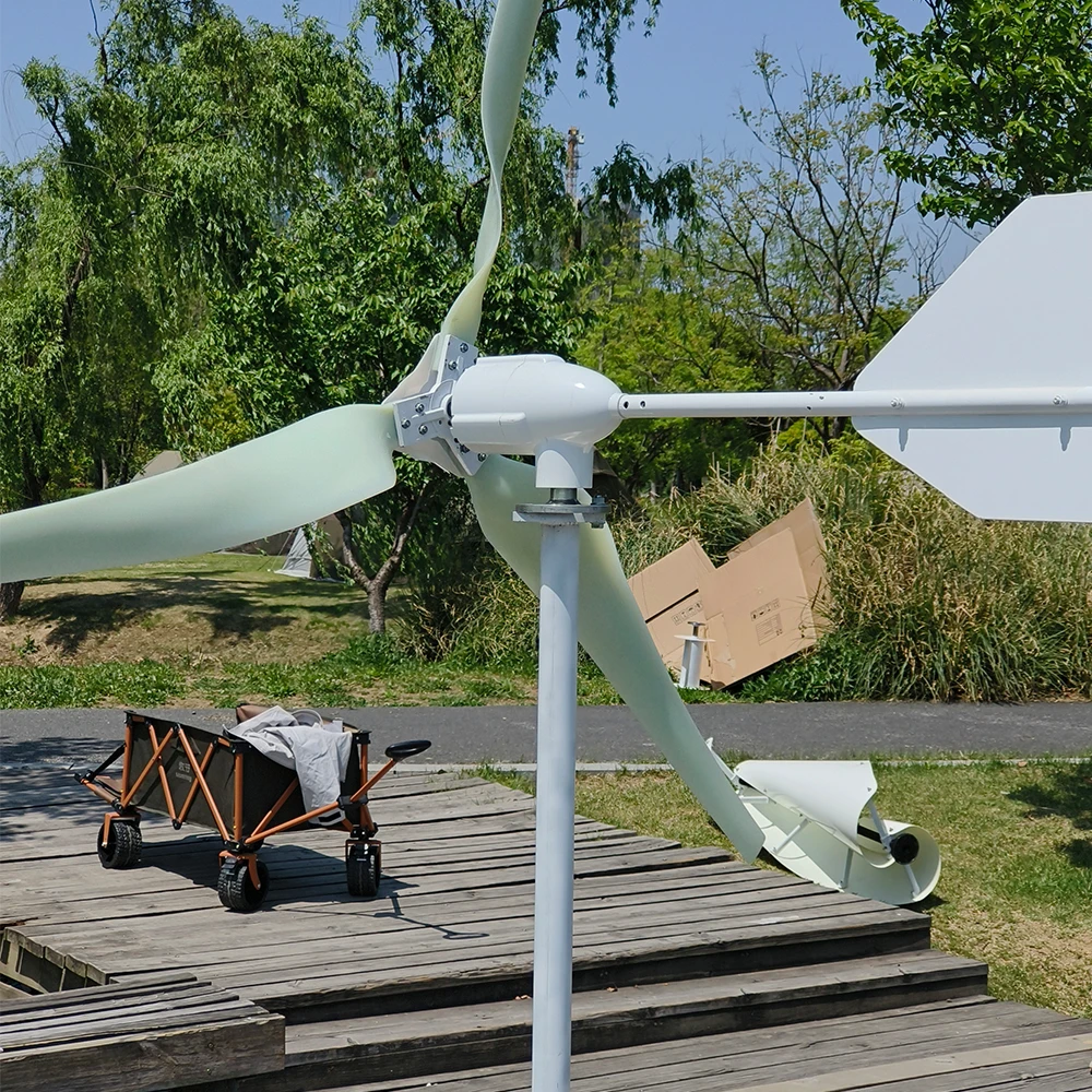 The 10000W 12V-96V wind turbine set can meet the daily household appliance needs such as lighting, television, refrigerator, etc