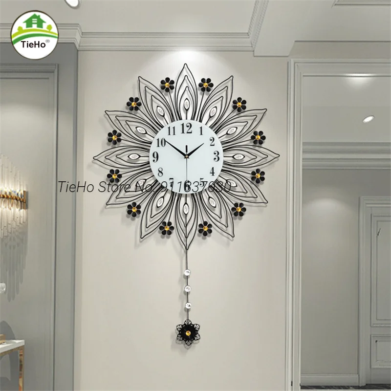 Luxury Creative Wall Clock for Living Room,Wall Watch, Bedroom Silent Clocks, Modern Design Wall Art, Pendulum Clock, Wall Decor