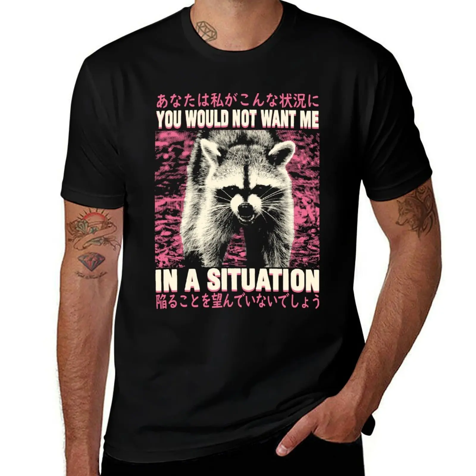 t man shirt situation t In man casual T-Shirt a Raccoon shirt designer