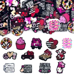 10PCS Valentine's Day Series Silicone Focal Beads DIY Necklaces Plastic Pen Beads Key Chains Car Decoration Chains Bag Chains