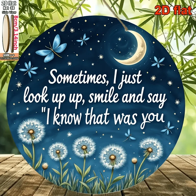 2D Flat, Round Wooden Memorial Plaque – 