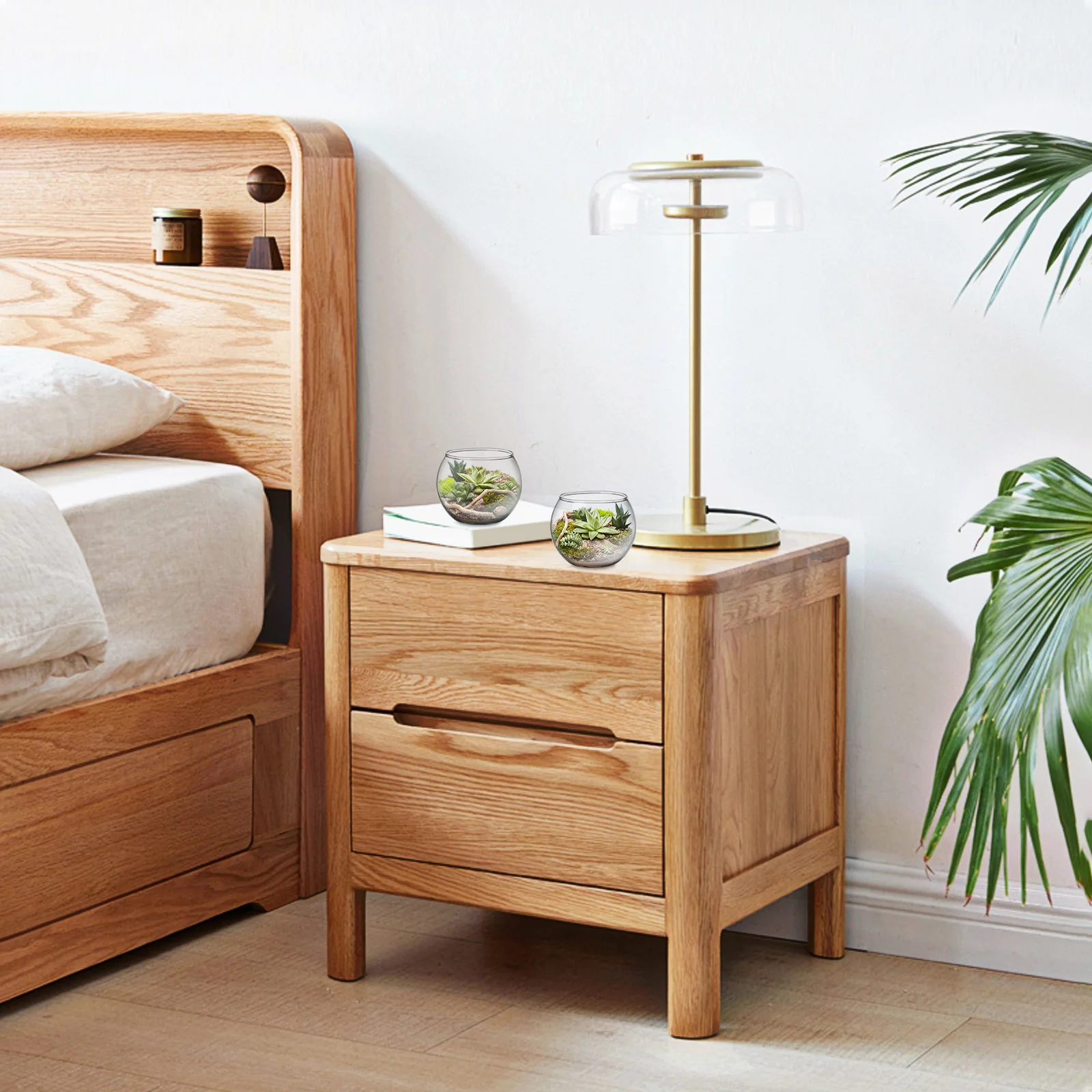 

2Pcs Creative Glass Vase Transparent Flower Container Smooth Simple Design Home Decor Rust Resistant Handfeel Great 10cm